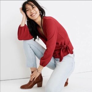 Madewell Texture & Thread Crepe Wrap Top
